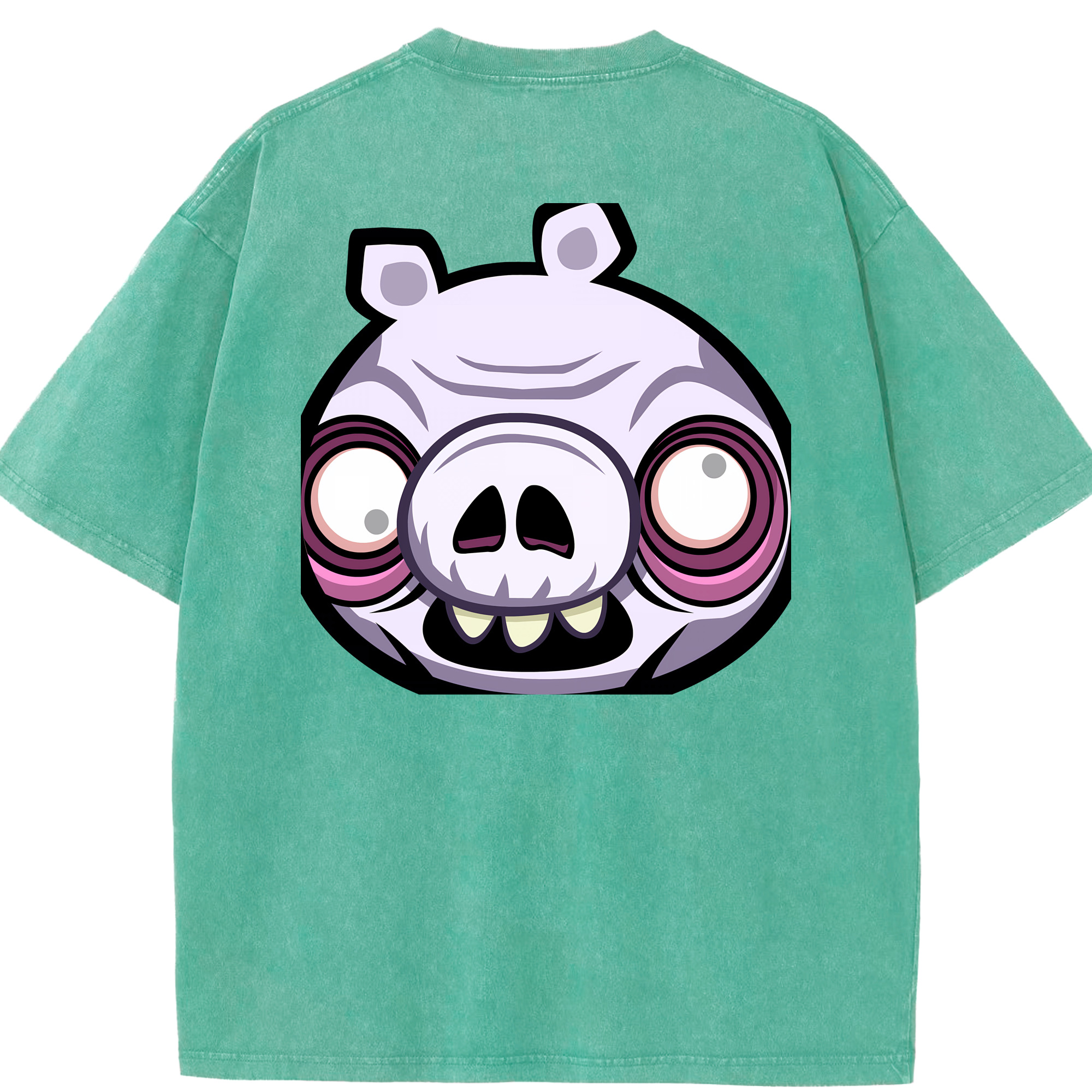 （画像用） Angry Birds アングリーバード 綿100% ヴィンテージ風 半袖Tシャツ（背面プリント）